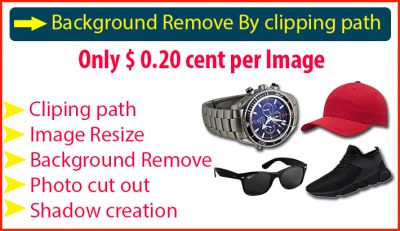 I will 25 images clipping path and background remove only 5 dollar