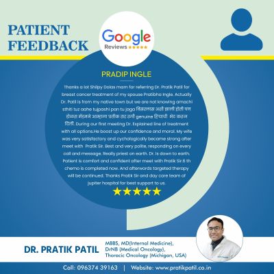 A few words from one of our Patient Mr.Pradip Ingle. Thank you for taking the time to provide us with your valuable feedback. We greatly appreciate your kind words and are delighted to hear about your positive experience with our practice. Your insights are incredibly important to us as we strive to continually improve our services.

https://www.pratikpatil.co.in/